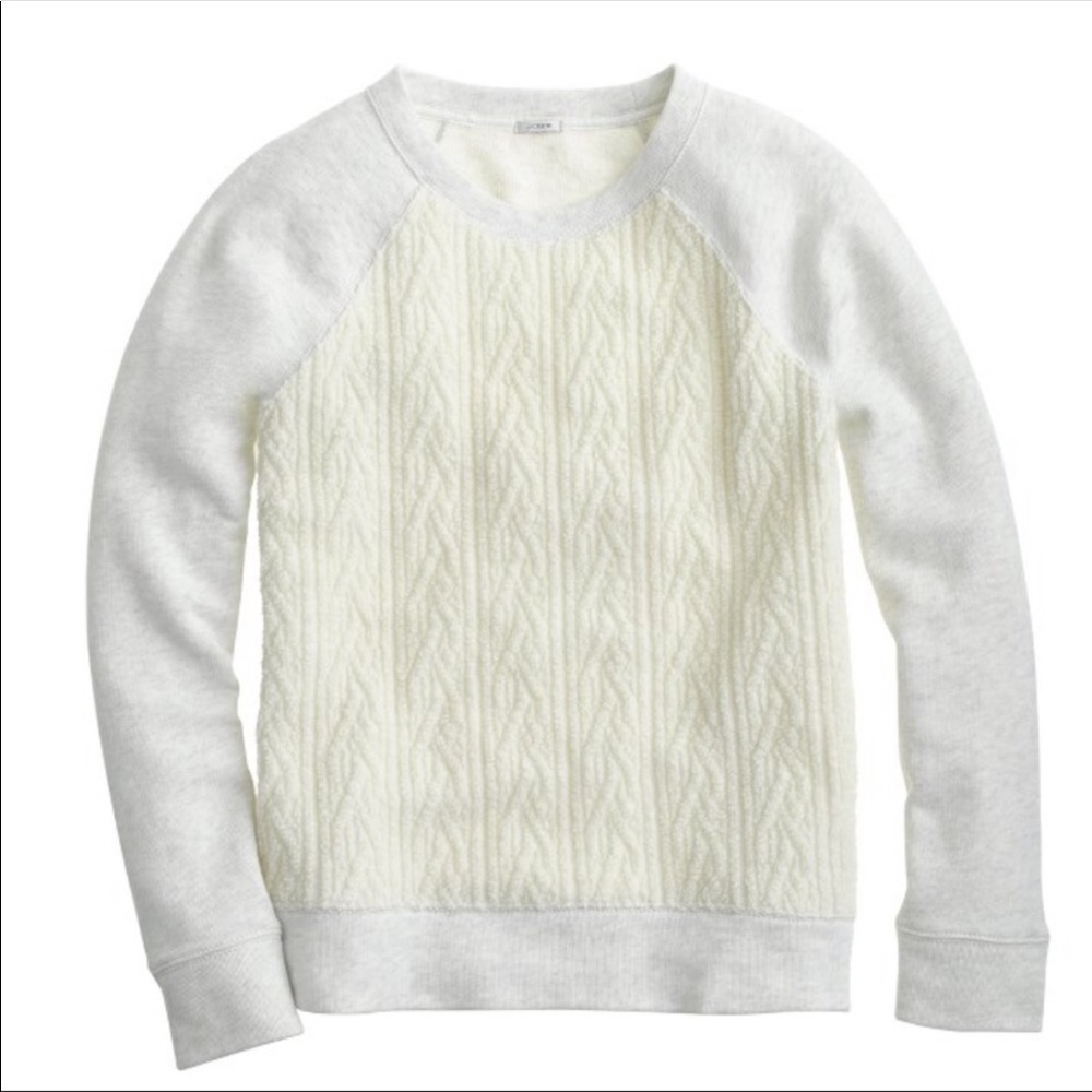 j Crew cable knit sweatshirt